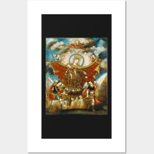 Our Lady of Mt Carmel Virgin Mary St Michael & St Gabriel Scapular Posters and Art